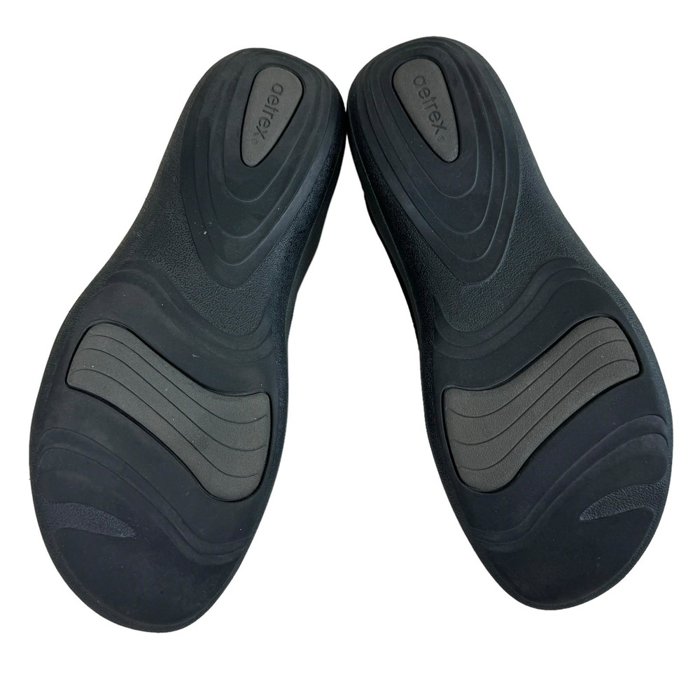 Aetrex Black Leather Upper Monk Strap Hook & Loop‎ Comfort Shoes Size 7.5 8 - Picture 6 of 8